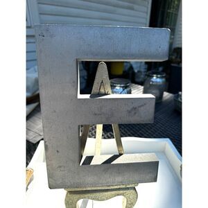 Vintage metal letter E great decor item capital E industrial chic decor